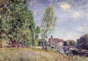 Alfred Sisley Matrat s Boatyard,Moret-sur-Loing oil painting on canvas